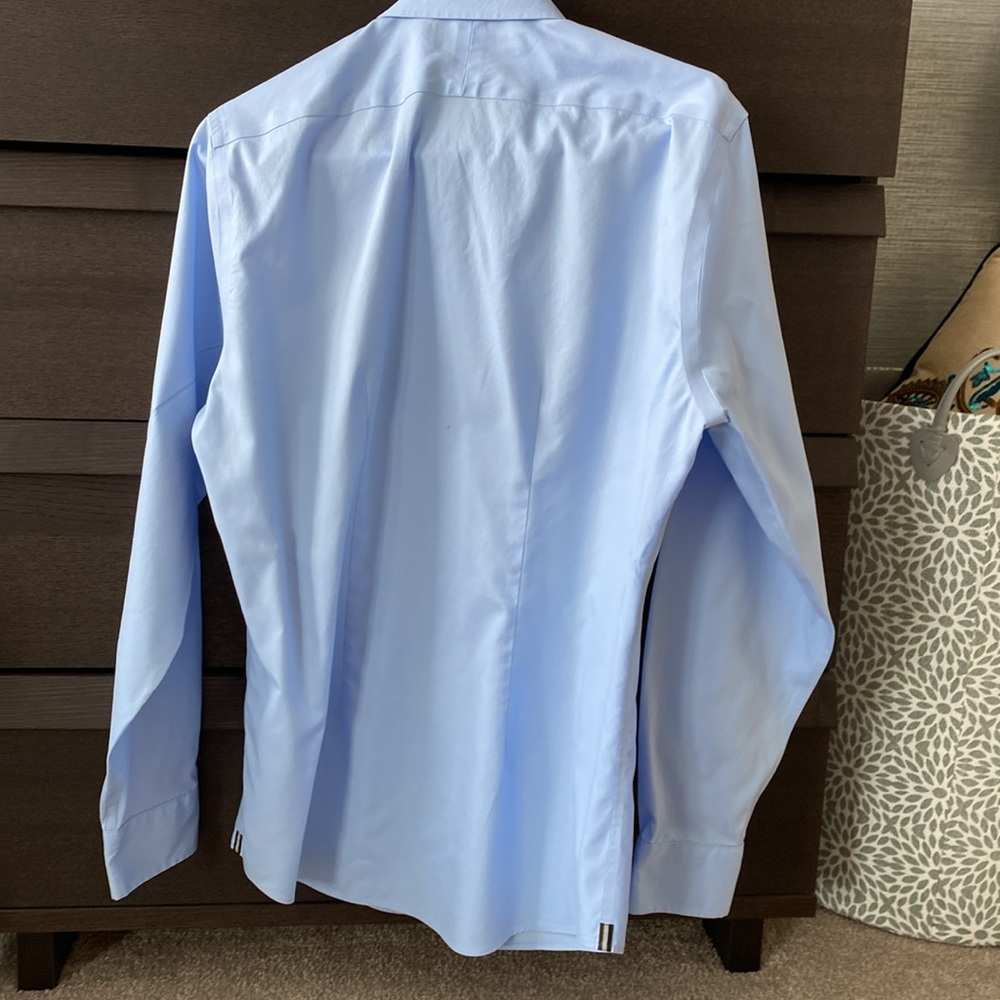 Black brown blue dress shirt. Size 15”. Freshly laundered and no rips or stains - Picture 8 of 8
